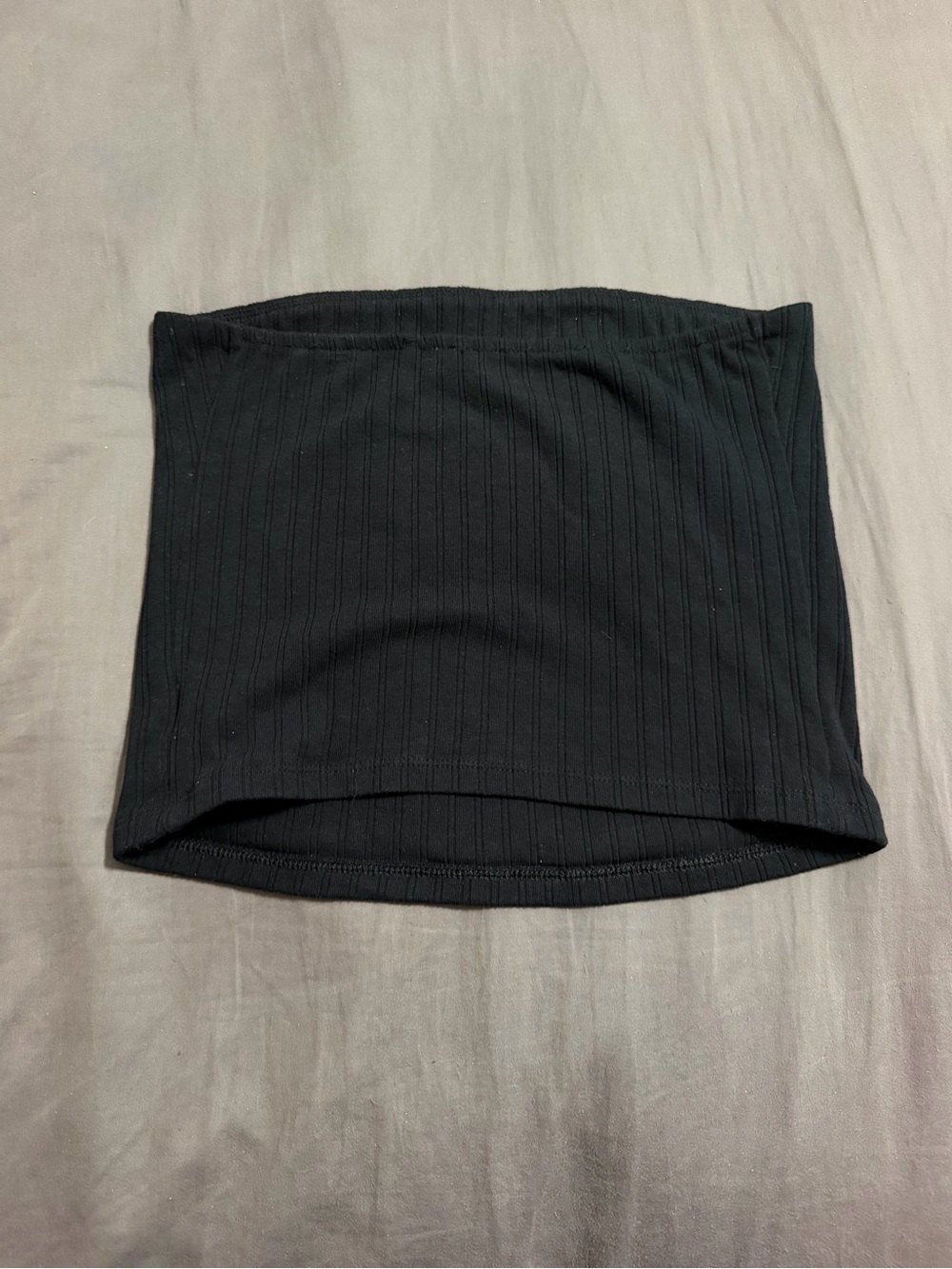 American Eagle Ribbed Black Tube Top Size Medium Strapless Basic - Picture 4 of 5